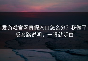 爱游戏官网真假入口怎么分？我做了反套路说明，一眼就明白