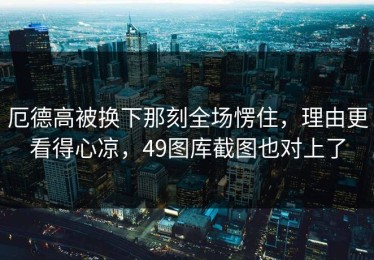 厄德高被换下那刻全场愣住，理由更看得心凉，49图库截图也对上了
