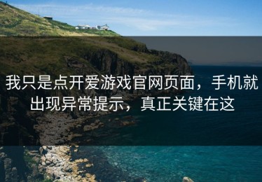 我只是点开爱游戏官网页面，手机就出现异常提示，真正关键在这